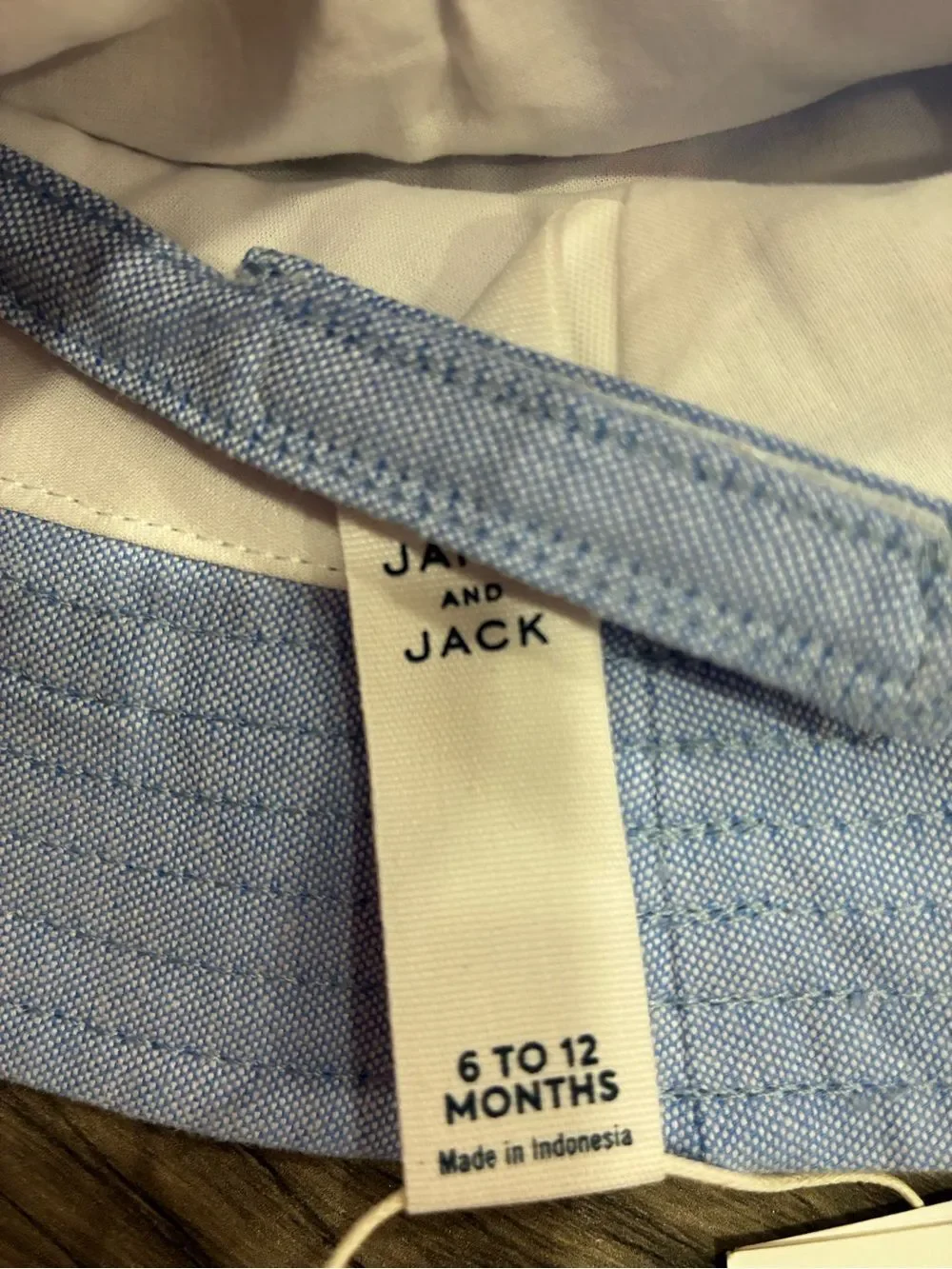 Janie and Jack Light Blue Bucket Hat with Flag Embroidery